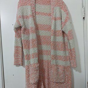 &Merci Striped Long Cardigan with/Chunky Thread SM